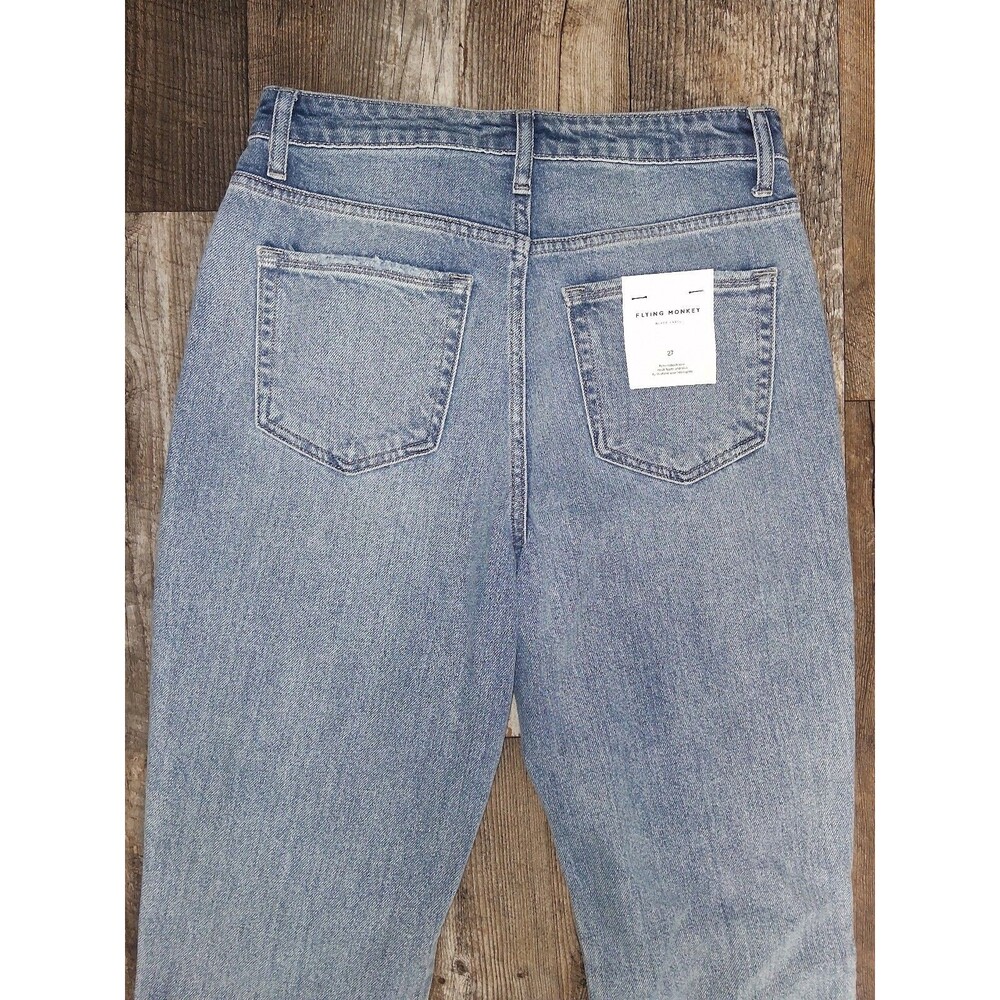 NWT Flying Monkey "Apart" High Rise Mom Jean Y3920 Distressed Straight Cropped - Picture 8 of 12